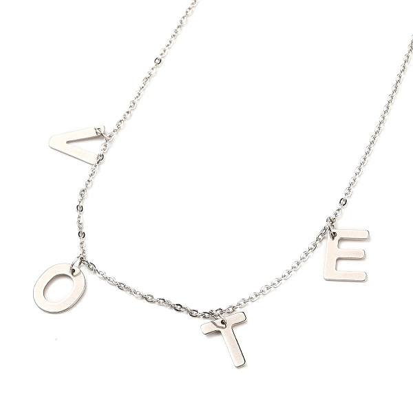 PandaHall 304 Stainless Steel Pendant Necklaces, with Cable Chains and Lobster Claw Clasps, Letter, Word Vote, Stainless Steel Color, 17.99...
PandaHall 304 Stainless Steel Pendant Necklaces, with Cable Chains and Lobster Claw Clasps, Letter, Word Vote, Stainless Steel Color, 17.99...