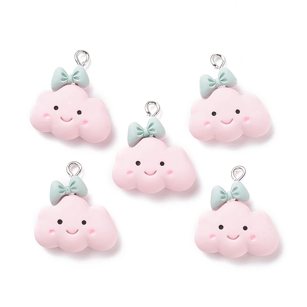PandaHall Opaque Resin Pendants, with Platinum Tone Iron Loops, Smiling Cloud with Bowknot, Pearl Pink, 24.5x22x7.5mm, Hole: 2mm Iron+Resin...
PandaHall Opaque Resin Pendants, with Platinum Tone Iron Loops, Smiling Cloud with Bowknot, Pearl Pink, 24.5x22x7.5mm, Hole: 2mm Iron+Resin...