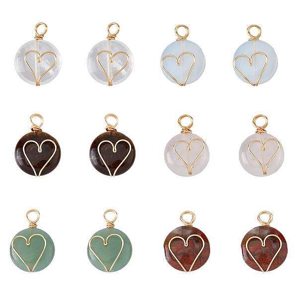 PandaHall SUPERFINDINGS 12Pcs 6 Color Natural Crystal Healing Pendants Stone Charm with 18K Gold Plated Copper Wire Wrapped Flat Round Charm...
PandaHall SUPERFINDINGS 12Pcs 6 Color Natural Crystal Healing Pendants Stone Charm with 18K Gold Plated Copper Wire Wrapped Flat Round Charm...