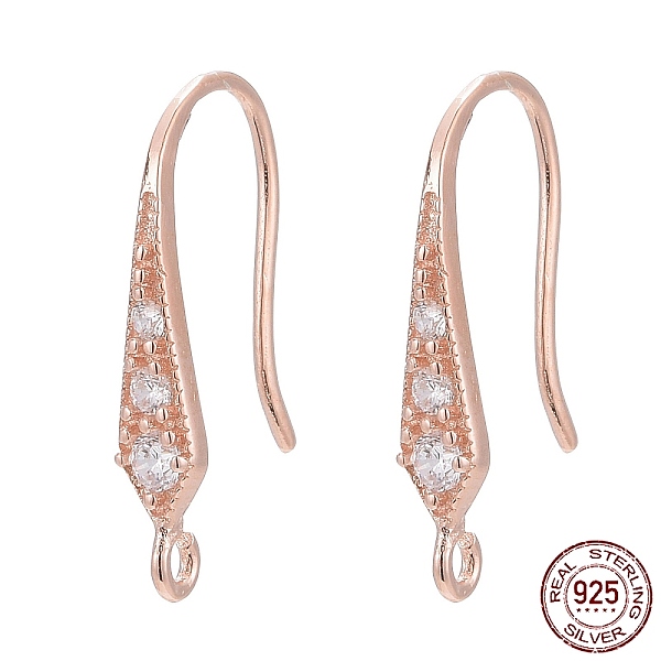 PandaHall 925 Sterling Silver, with Micro Pave Cubic Zirconia Earring Hooks, with 925 Stamp, Rose Gold, 17x3mm, Hole: 1mm, 20 Gauge, Pin..., Clear
PandaHall 925 Sterling Silver, with Micro Pave Cubic Zirconia Earring Hooks, with 925 Stamp, Rose Gold, 17x3mm, Hole: 1mm, 20 Gauge, Pin..., Clear