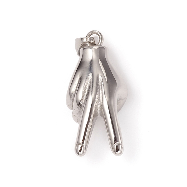 PandaHall 304 Stainless Steel Gesture ASL Pendants, Peace Hand Charms, Gesture for Victory, Stainless Steel Color, 37x18x16mm, Hole: 8x5mm...
PandaHall 304 Stainless Steel Gesture ASL Pendants, Peace Hand Charms, Gesture for Victory, Stainless Steel Color, 37x18x16mm, Hole: 8x5mm...