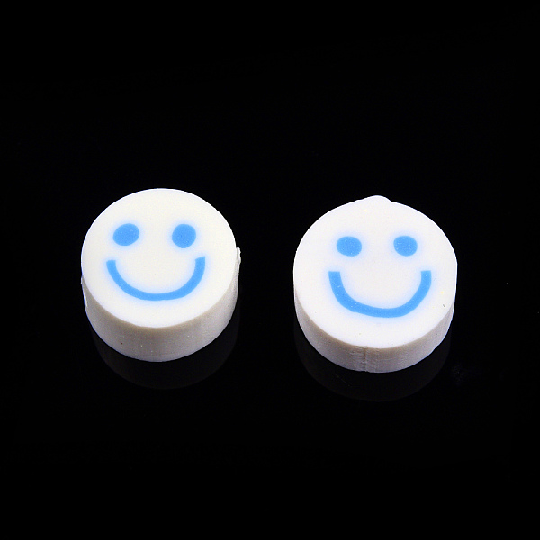 PandaHall Handmade Polymer Clay Beads, Flat Round with Smiling Face, Light Sky Blue, 9~10x4mm, Hole: 1.2~1.6mm Polymer Clay Flat Round
PandaHall Handmade Polymer Clay Beads, Flat Round with Smiling Face, Light Sky Blue, 9~10x4mm, Hole: 1.2~1.6mm Polymer Clay Flat Round