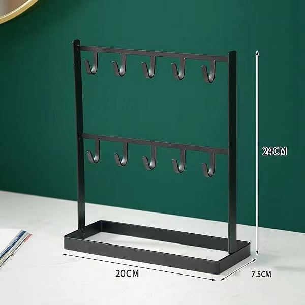 PandaHall Iron Jewelry Display Rack, with Jewelry Tray, For Hanging Necklaces Earrings Bracelets, Black, 7.5x20x24cm Iron Black
PandaHall Iron Jewelry Display Rack, with Jewelry Tray, For Hanging Necklaces Earrings Bracelets, Black, 7.5x20x24cm Iron Black