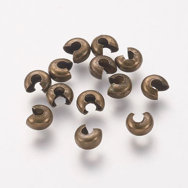 PandaHall Iron Crimp Beads Covers, Cadmium Free & Nickel Free & Lead Free, Antique Bronze, 3mm In Diameter, Hole: 1.2~1.5mm Iron
PandaHall Iron Crimp Beads Covers, Cadmium Free & Nickel Free & Lead Free, Antique Bronze, 3mm In Diameter, Hole: 1.2~1.5mm Iron