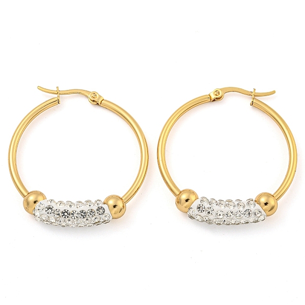 PandaHall Vacuum Plating 202 Stainless Steel Studs Earring, with 304 Stainless Steel Pins, Ceramics and Rhinestone, Golden, 34.5x6mm 202...
PandaHall Vacuum Plating 202 Stainless Steel Studs Earring, with 304 Stainless Steel Pins, Ceramics and Rhinestone, Golden, 34.5x6mm 202...