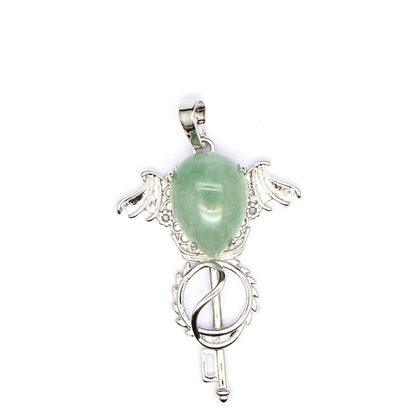 PandaHall Natural Green Aventurine Teardrop Pendants, Platinum Tone Brass Key Scepter Wing Charms, 45x35x9mm Green Aventurine Key
PandaHall Natural Green Aventurine Teardrop Pendants, Platinum Tone Brass Key Scepter Wing Charms, 45x35x9mm Green Aventurine Key