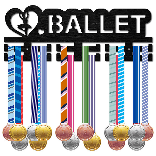 PandaHall Fashion Wood Medal Hanger Holder, 2 Line Display Wall Rack, with Screws & Anchor Plug, Ballet Pattern, 150x400x7mm, Hole: 5mm Wood..., Black
PandaHall Fashion Wood Medal Hanger Holder, 2 Line Display Wall Rack, with Screws & Anchor Plug, Ballet Pattern, 150x400x7mm, Hole: 5mm Wood..., Black