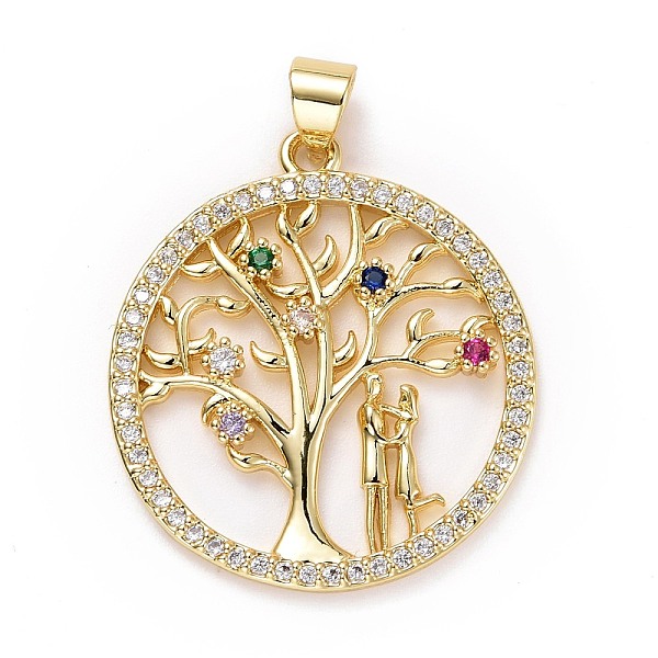 PandaHall Brass Micro Pave Colorful Cubic Zirconia Pendants, Long-Lasting Plated, Lead Free & Cadmium Free, Flat Round with Tree & Couple...
PandaHall Brass Micro Pave Colorful Cubic Zirconia Pendants, Long-Lasting Plated, Lead Free & Cadmium Free, Flat Round with Tree & Couple...