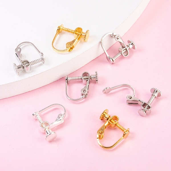 PandaHall Brass Screw On Clip-on Earring Findings, Spiral Ear Clip, For Non-Pierced Ears, Mixed Color, 13~15x13x5mm Brass
PandaHall Brass Screw On Clip-on Earring Findings, Spiral Ear Clip, For Non-Pierced Ears, Mixed Color, 13~15x13x5mm Brass