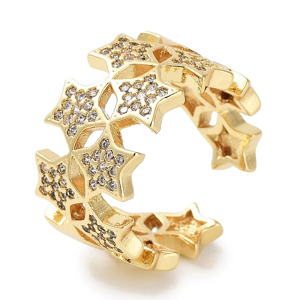 PandaHall Rack Plating Brass Pave Clear Cubic Zirconia Open Cuff Rings, Cadmium Free & Lead Free, Long-Lasting Plated, Star, Real 18K Gold...
PandaHall Rack Plating Brass Pave Clear Cubic Zirconia Open Cuff Rings, Cadmium Free & Lead Free, Long-Lasting Plated, Star, Real 18K Gold...
