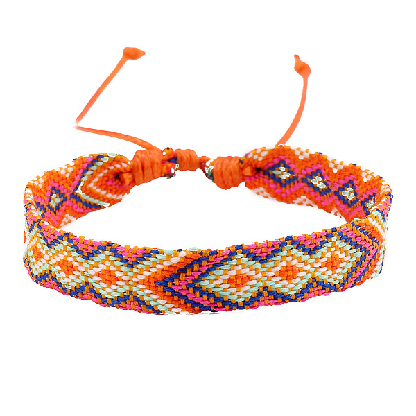 PandaHall Cotton Braided Rhombus Cord Bracelet, Ethnic Tribal Adjustable Bracelet for Women, Orange, Inner Diameter: 7-1/8~9-7/8 inch...
PandaHall Cotton Braided Rhombus Cord Bracelet, Ethnic Tribal Adjustable Bracelet for Women, Orange, Inner Diameter: 7-1/8~9-7/8 inch...
