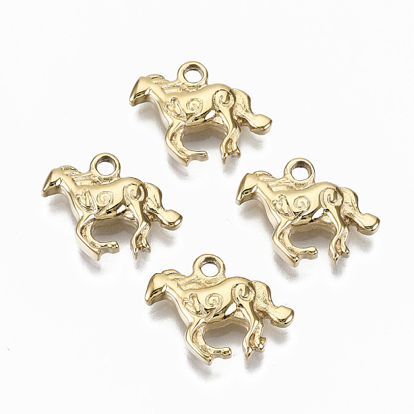 PandaHall 304 Stainless Steel Charms, Horse, Real 14K Gold Plated, 11.5x14.5x2.5mm, Hole: 1.6mm 304 Stainless Steel Horse
PandaHall 304 Stainless Steel Charms, Horse, Real 14K Gold Plated, 11.5x14.5x2.5mm, Hole: 1.6mm 304 Stainless Steel Horse
