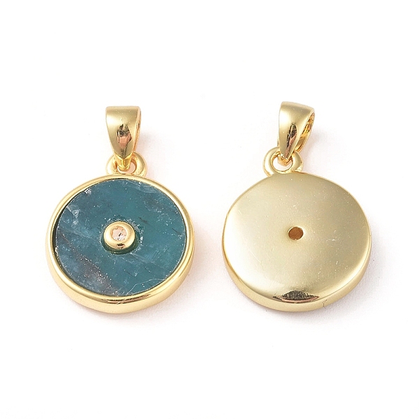 PandaHall Natural Apatite Charms, with Golden Brass Findings and Clear Cubic Zirconia, Long-Lasting Plated, Flat Round, 14x11.5x2.5mm, Hole...
PandaHall Natural Apatite Charms, with Golden Brass Findings and Clear Cubic Zirconia, Long-Lasting Plated, Flat Round, 14x11.5x2.5mm, Hole...