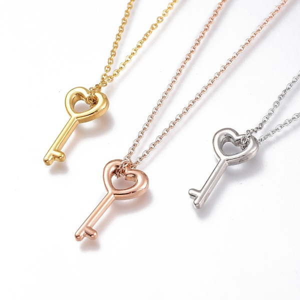 PandaHall 304 Stainless Steel Heart Key Pendant Necklaces, with Cable Chains and Lobster Claw Clasps, Mixed Color, 16 inch(40.5cm) 304...
PandaHall 304 Stainless Steel Heart Key Pendant Necklaces, with Cable Chains and Lobster Claw Clasps, Mixed Color, 16 inch(40.5cm) 304...