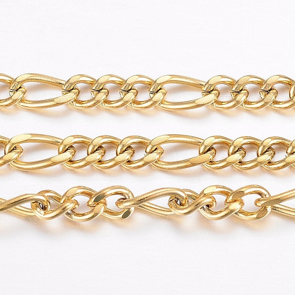 PandaHall Ion Plating(IP) 304 Stainless Steel Figaro Chains, Unwelded, with Spool, Faceted, Golden, 4~6x3x0.8mm, about 32.8 Feet(10m)/roll...
PandaHall Ion Plating(IP) 304 Stainless Steel Figaro Chains, Unwelded, with Spool, Faceted, Golden, 4~6x3x0.8mm, about 32.8 Feet(10m)/roll...