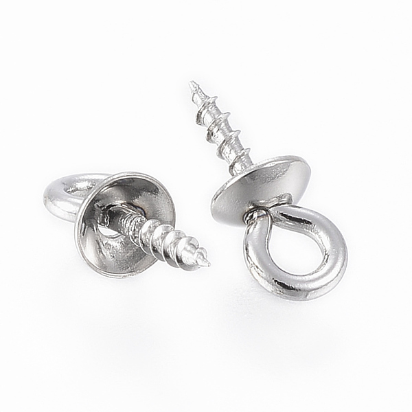 PandaHall 304 Stainless Steel Screw Eye Pin Peg Bails, For Half Drilled Beads, Stainless Steel Color, 10x4mm, Hole: 2mm, Pin: 1mm 304...
PandaHall 304 Stainless Steel Screw Eye Pin Peg Bails, For Half Drilled Beads, Stainless Steel Color, 10x4mm, Hole: 2mm, Pin: 1mm 304...