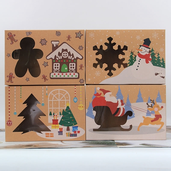 PandaHall 4Pcs 4 Style Rectangle Paper Bakery Bakery Boxes with Window, Christmas Theme Gift Box, for Mini Cake, Cupcake, Cookie Packing...
PandaHall 4Pcs 4 Style Rectangle Paper Bakery Bakery Boxes with Window, Christmas Theme Gift Box, for Mini Cake, Cupcake, Cookie Packing...