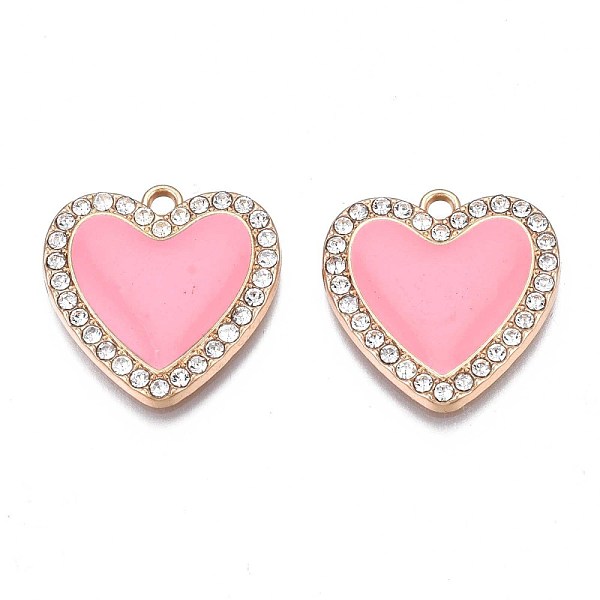 PandaHall Rack Plating Alloy Enamel Pendants, with Crystal Rhinestone, Cadmium Free & Nickel Free & Lead Free, Light Gold, Heart, Pink...
PandaHall Rack Plating Alloy Enamel Pendants, with Crystal Rhinestone, Cadmium Free & Nickel Free & Lead Free, Light Gold, Heart, Pink...