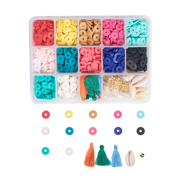 PandaHall DIY Jewelry Kit, with Cotton Thread Tassels Pendant, Natural Cowrie Shell Beads, Handmade Polymer Clay Heishi Beads and..., Multicolor
PandaHall DIY Jewelry Kit, with Cotton Thread Tassels Pendant, Natural Cowrie Shell Beads, Handmade Polymer Clay Heishi Beads and..., Multicolor