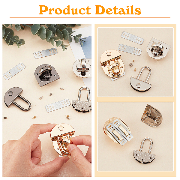 PandaHall WADORN 3 Colors Purse Twist Lock, Oval Turn Locks Clip Clasp Handbag Buckle Fasteners Alloy Bag Catch Clasp Wallet Briefcase Twist...
PandaHall WADORN 3 Colors Purse Twist Lock, Oval Turn Locks Clip Clasp Handbag Buckle Fasteners Alloy Bag Catch Clasp Wallet Briefcase Twist...