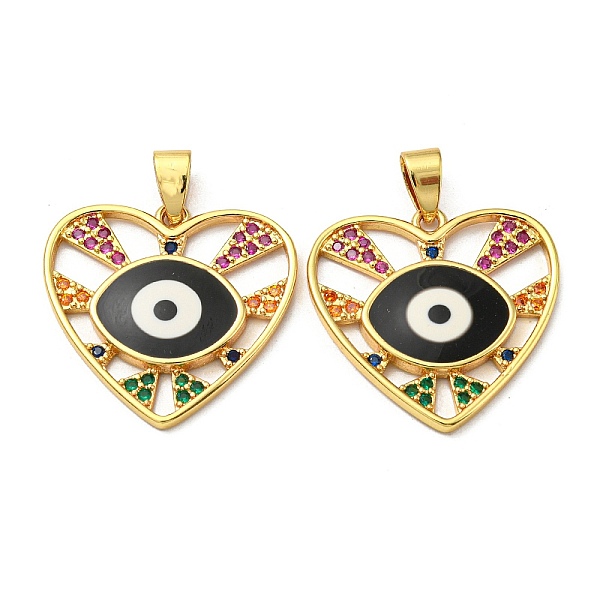 PandaHall Real 18K Gold Plated Brass Pendants, with Cubic Zirconia and Enamel, Heart with Evil Eye Charms, Aquamarine, 24x25x3mm, Hole..., Green
PandaHall Real 18K Gold Plated Brass Pendants, with Cubic Zirconia and Enamel, Heart with Evil Eye Charms, Aquamarine, 24x25x3mm, Hole..., Green