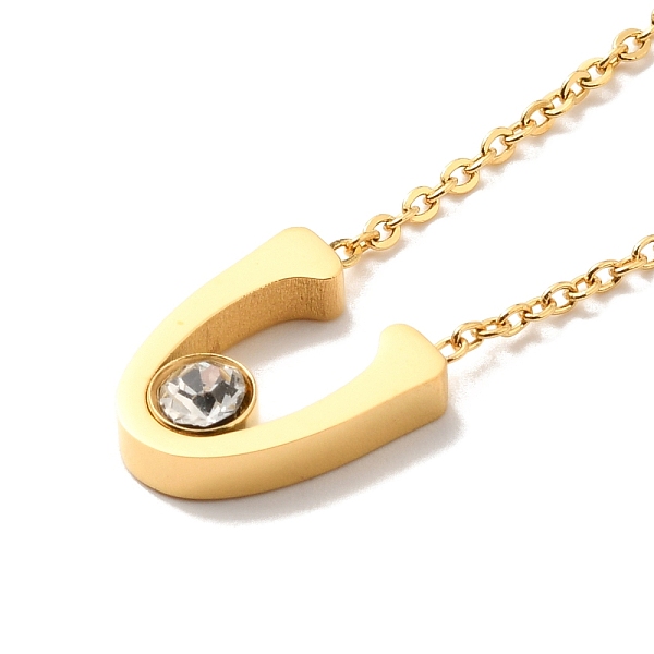 PandaHall Initial Letter V Ion Plating(IP) 304 Stainless Steel Pendant Necklaces, with Rhinestone, Golden, 16.54 inch(42cm) 304 Stainless..., Clear
PandaHall Initial Letter V Ion Plating(IP) 304 Stainless Steel Pendant Necklaces, with Rhinestone, Golden, 16.54 inch(42cm) 304 Stainless..., Clear