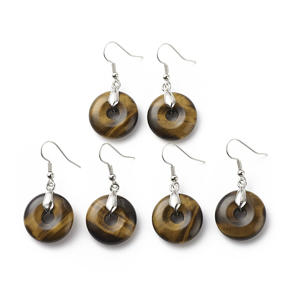 PandaHall Natural Tiger Eye Donut Dangle Earrings, Platinum Plated Brass Jewelry for Women, Cadmium Free & Lead Free, 41mm, Pin: 0.6mm Tiger...
PandaHall Natural Tiger Eye Donut Dangle Earrings, Platinum Plated Brass Jewelry for Women, Cadmium Free & Lead Free, 41mm, Pin: 0.6mm Tiger...