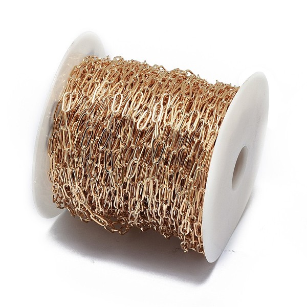 PandaHall Brass Paperclip Chains, Flat Oval, Drawn Elongated Cable Chains, with Spool, Soldered, Light Gold, 11x4x0.5mm, about 50yards/roll...
PandaHall Brass Paperclip Chains, Flat Oval, Drawn Elongated Cable Chains, with Spool, Soldered, Light Gold, 11x4x0.5mm, about 50yards/roll...