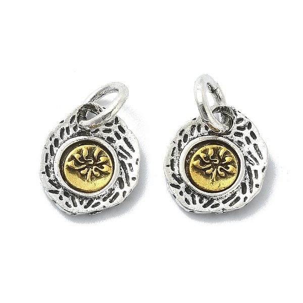 PandaHall Tibetan Style Alloy Charms, Antique Silver & Antique Golden, 11.5x10x2mm, Hole: 4mm Alloy
PandaHall Tibetan Style Alloy Charms, Antique Silver & Antique Golden, 11.5x10x2mm, Hole: 4mm Alloy