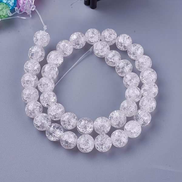 PandaHall Crackle Glass Bead Strands, Round, Clear, 10~10.5mm, Hole: 1.5mm, about 38~39pcs/strand, 14.56 inch~15.15 inch(37~38.5cm) Glass...
PandaHall Crackle Glass Bead Strands, Round, Clear, 10~10.5mm, Hole: 1.5mm, about 38~39pcs/strand, 14.56 inch~15.15 inch(37~38.5cm) Glass...