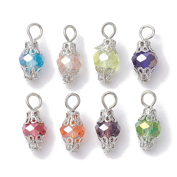 PandaHall Electroplate Glass Pendants, with Iron Loop, Lantern Charms, Platinum, 18x8.5mm, Hole: 3x3.4mm, 8pcs/set Iron+Glass Lantern..., Multicolor
PandaHall Electroplate Glass Pendants, with Iron Loop, Lantern Charms, Platinum, 18x8.5mm, Hole: 3x3.4mm, 8pcs/set Iron+Glass Lantern..., Multicolor