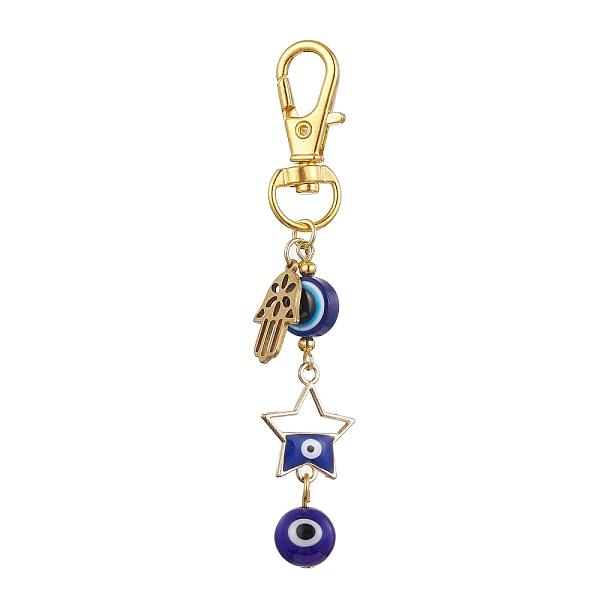 PandaHall Alloy Enamel Pendant Decorations, Resin Beads and Swivel Lobster Claw Clasps Charm, Hamsa Hand, Star, 84mm Alloy+Enamel Star Blue
PandaHall Alloy Enamel Pendant Decorations, Resin Beads and Swivel Lobster Claw Clasps Charm, Hamsa Hand, Star, 84mm Alloy+Enamel Star Blue
