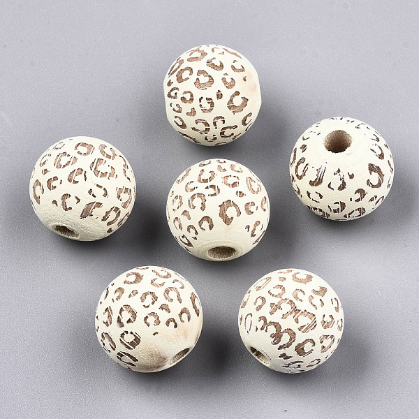 PandaHall Painted Natural Wood Beads, Laser Engraved Pattern, Round with Leopard Print, Light Yellow, 15~16x15mm, Hole: 4mm Schima Wood...
PandaHall Painted Natural Wood Beads, Laser Engraved Pattern, Round with Leopard Print, Light Yellow, 15~16x15mm, Hole: 4mm Schima Wood...