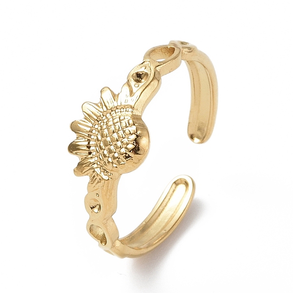 PandaHall 304 Stainless Steel Open Cuff Ring Finding, Ring Settings, Sunflower, Real 18K Gold Plated, US Size 7 1/4(17.5mm), Fit for 1mm 304...
PandaHall 304 Stainless Steel Open Cuff Ring Finding, Ring Settings, Sunflower, Real 18K Gold Plated, US Size 7 1/4(17.5mm), Fit for 1mm 304...