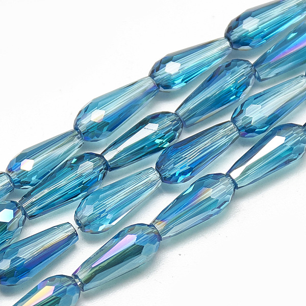 PandaHall Electroplate Glass Beads Strands, Faceted Teardrop, Dodger Blue, 9~9.5x4mm, Hole: 1mm, about 72pcs/strand, 25.98 inch Glass...
PandaHall Electroplate Glass Beads Strands, Faceted Teardrop, Dodger Blue, 9~9.5x4mm, Hole: 1mm, about 72pcs/strand, 25.98 inch Glass...