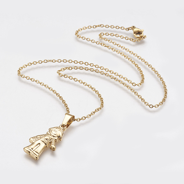 PandaHall 304 Stainless Steel Pendant Necklaces, with Lobster Claw Clasps, Boy, Golden, 17.91 inch(45.5cm), 2mm 304 Stainless Steel
PandaHall 304 Stainless Steel Pendant Necklaces, with Lobster Claw Clasps, Boy, Golden, 17.91 inch(45.5cm), 2mm 304 Stainless Steel