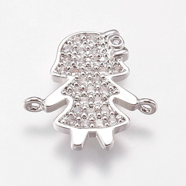 PandaHall Brass Micro Pave Cubic Zirconia Links, Girl, Clear, Platinum, 15x15.5x2mm, Hole: 0.8mm Brass+Cubic Zirconia Human Clear
PandaHall Brass Micro Pave Cubic Zirconia Links, Girl, Clear, Platinum, 15x15.5x2mm, Hole: 0.8mm Brass+Cubic Zirconia Human Clear