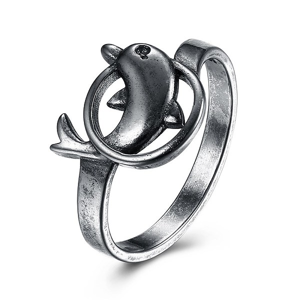 PandaHall Fashion & Vintage Brass Finger Rings, Dolphin, Antique Silver, US Size 9(18.9mm) Brass
PandaHall Fashion & Vintage Brass Finger Rings, Dolphin, Antique Silver, US Size 9(18.9mm) Brass