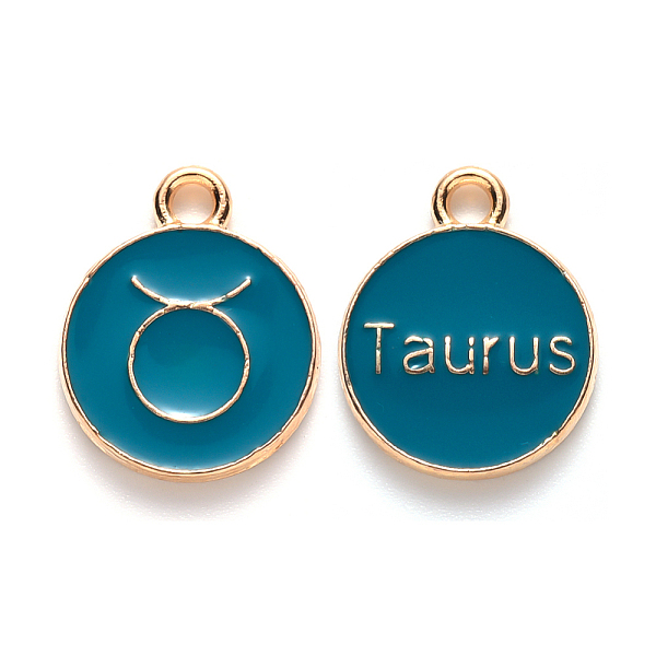 PandaHall Alloy Enamel Pendants, Cadmium Free & Lead Free, Flat Round with Constellation, Light Gold, Dark Cyan, Taurus, 22x18x2mm, Hole...
PandaHall Alloy Enamel Pendants, Cadmium Free & Lead Free, Flat Round with Constellation, Light Gold, Dark Cyan, Taurus, 22x18x2mm, Hole...