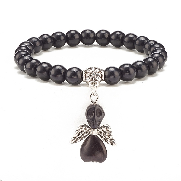 PandaHall Synthetic Turquoise(Dyed) Beaded Stretch Bracelet with Skull Charm, Gemstone Jewelry for Women, Black, Inner Diameter: 2-1/8 inch...
PandaHall Synthetic Turquoise(Dyed) Beaded Stretch Bracelet with Skull Charm, Gemstone Jewelry for Women, Black, Inner Diameter: 2-1/8 inch...