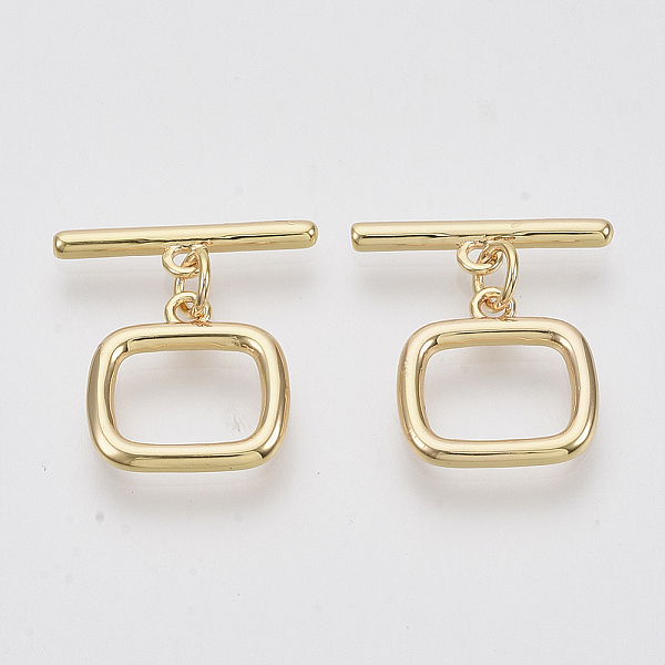 PandaHall Brass Toggle Clasps, Real 18K Gold Plated, Rectangle Ring, Nickel Free, 21mm Long, Bar: 19x5x2mm, Hole: 1.6mm, Ring: 14x14x2mm...
PandaHall Brass Toggle Clasps, Real 18K Gold Plated, Rectangle Ring, Nickel Free, 21mm Long, Bar: 19x5x2mm, Hole: 1.6mm, Ring: 14x14x2mm...