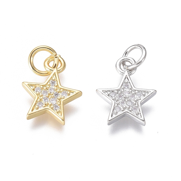 PandaHall Brass Micro Pave Cubic Zirconia Pendants, Star, Clear, Mixed Color, 12.5x10x2mm, Hole: 3mm Brass+Cubic Zirconia Star Clear
PandaHall Brass Micro Pave Cubic Zirconia Pendants, Star, Clear, Mixed Color, 12.5x10x2mm, Hole: 3mm Brass+Cubic Zirconia Star Clear