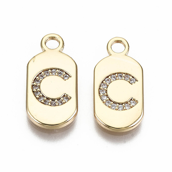 PandaHall Brass Micro Pave Clear Cubic Zirconia Pendants, Nickel Free, Real 18K Gold Plated, Oval with Word, Letter.C, 16x7.5x1.5mm, Hole...
PandaHall Brass Micro Pave Clear Cubic Zirconia Pendants, Nickel Free, Real 18K Gold Plated, Oval with Word, Letter.C, 16x7.5x1.5mm, Hole...