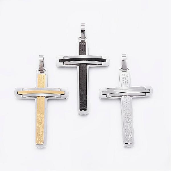 PandaHall 304 Stainless Steel Big Pendants, Cross, Mixed Color, 58x38x5mm, Hole: 9.5x7mm 304 Stainless Steel Cross
PandaHall 304 Stainless Steel Big Pendants, Cross, Mixed Color, 58x38x5mm, Hole: 9.5x7mm 304 Stainless Steel Cross