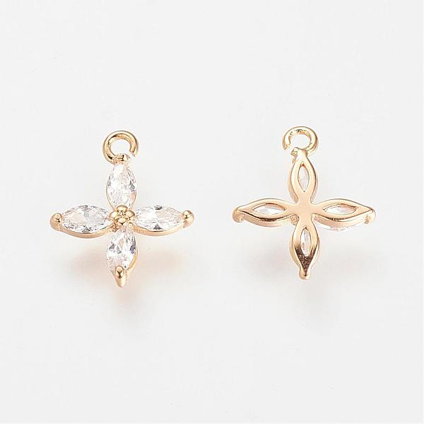 PandaHall Real 18K Gold Plated Brass Cubic Zirconia Charms, Flower, Nickel Free, Golden, 12x9.5x2mm, Hole: 1mm Brass+Cubic Zirconia Flower
PandaHall Real 18K Gold Plated Brass Cubic Zirconia Charms, Flower, Nickel Free, Golden, 12x9.5x2mm, Hole: 1mm Brass+Cubic Zirconia Flower