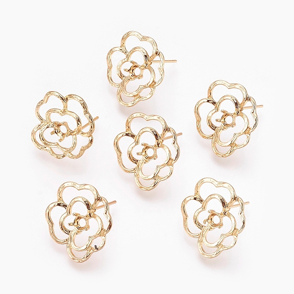 PandaHall Brass Ear Stud Findings, Nickel Free, Real 18K Gold Plated, Flower, 19x17mm, Pin: 0.5mm Brass Flower
PandaHall Brass Ear Stud Findings, Nickel Free, Real 18K Gold Plated, Flower, 19x17mm, Pin: 0.5mm Brass Flower