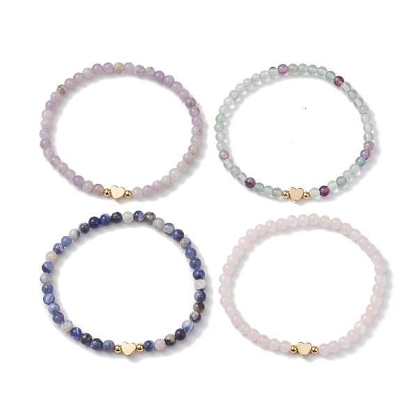 PandaHall Natural Mixed Gemstone Round Beaded Stretch Bracelets, Brass Heart Bead Stretch Bracelets for Women, Inner Diameter: 2-1/8 inch...
PandaHall Natural Mixed Gemstone Round Beaded Stretch Bracelets, Brass Heart Bead Stretch Bracelets for Women, Inner Diameter: 2-1/8 inch...