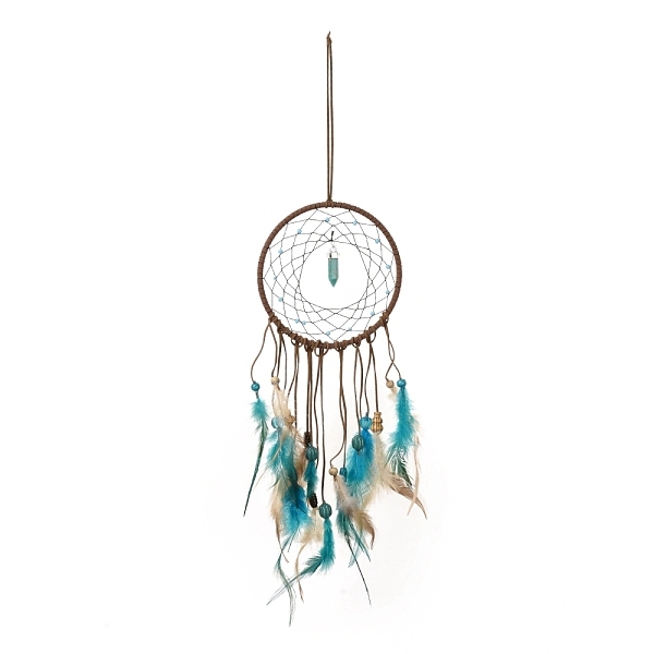 PandaHall Iron Synthetic Turquoise Woven Web/Net with Feather Pendant Decorations, with Wood and Plastic Beads, Covered with Cotton Lace and..., Green
PandaHall Iron Synthetic Turquoise Woven Web/Net with Feather Pendant Decorations, with Wood and Plastic Beads, Covered with Cotton Lace and..., Green