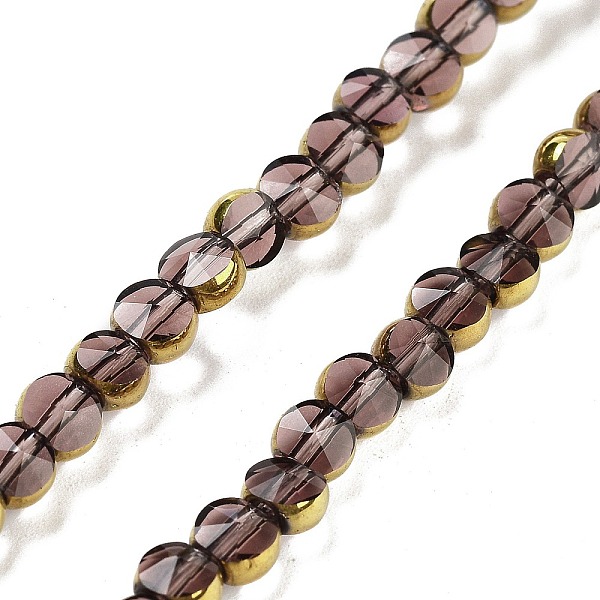 PandaHall Electroplate Glass Beads Strands, Faceted, Flat Round, Saddle Brown, 4.5x3mm, Hole: 0.8mm, about 70pcs/strand, 11.38 inch(28.9cm)...
PandaHall Electroplate Glass Beads Strands, Faceted, Flat Round, Saddle Brown, 4.5x3mm, Hole: 0.8mm, about 70pcs/strand, 11.38 inch(28.9cm)...
