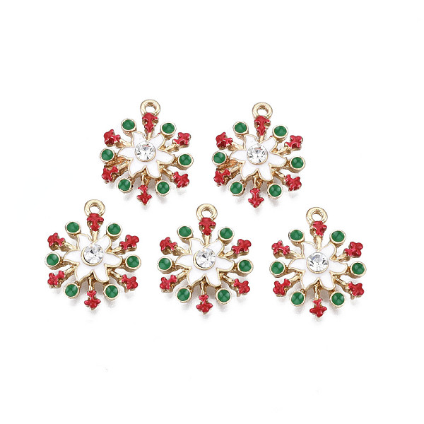 PandaHall Rack Plating Alloy Enamel Pendants, with Crystal Rhinestone, Cadmium Free & Nickel Free & Lead Free, Light Gold, Christmas..., White
PandaHall Rack Plating Alloy Enamel Pendants, with Crystal Rhinestone, Cadmium Free & Nickel Free & Lead Free, Light Gold, Christmas..., White